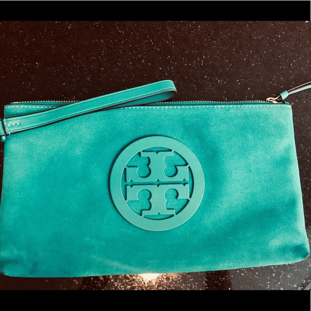 TORY BURCH TEAL CLUTCH